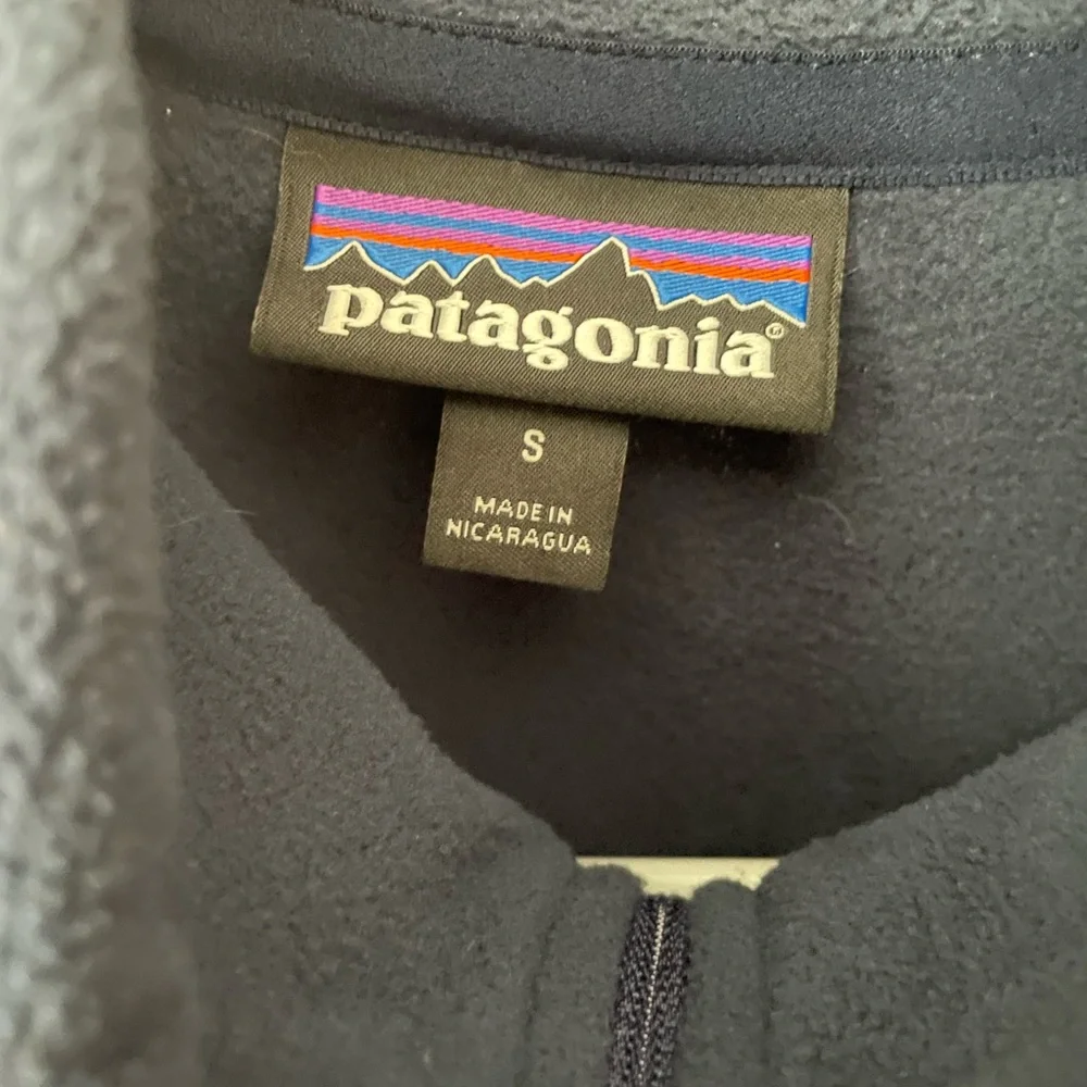 Patagonia Men’s Micro D Fleece Pullover Navy Blue Quarter Zip Size Small